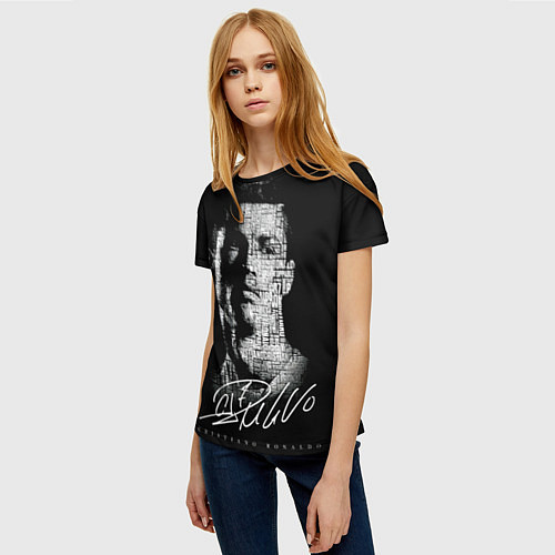 Женская футболка Кристиано Рональдо автограф / 3D-принт – фото 3