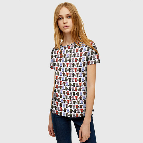 Женская футболка Котики / 3D-принт – фото 3