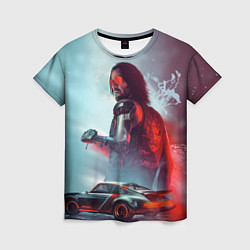 Футболка женская Cyberpunk 2077 Джонни и Порш, цвет: 3D-принт