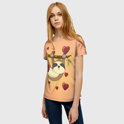 Женская футболка Ленивец / 3D-принт – фото 3