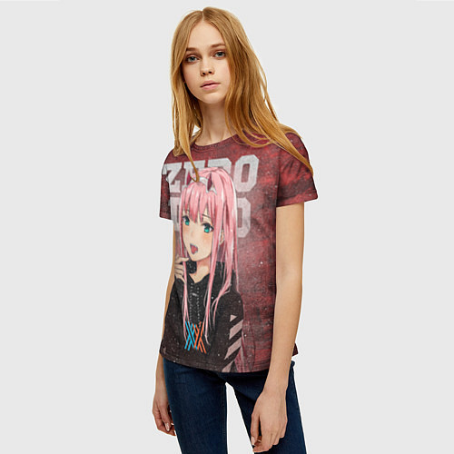 Женская футболка Zero Two / 3D-принт – фото 3