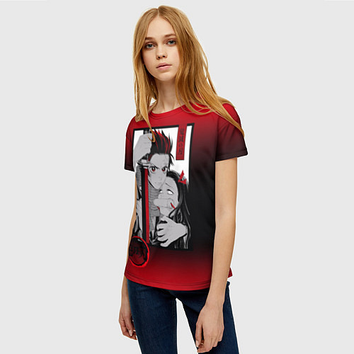 Женская футболка Клинок рассекающий демонов / 3D-принт – фото 3