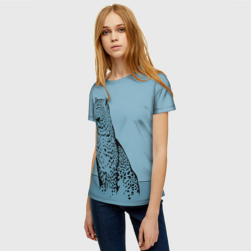 Женская футболка Леопард / 3D-принт – фото 3