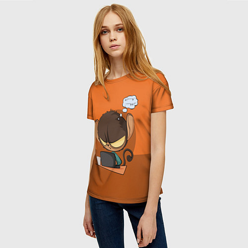 Женская футболка Маленький Хакер / 3D-принт – фото 3