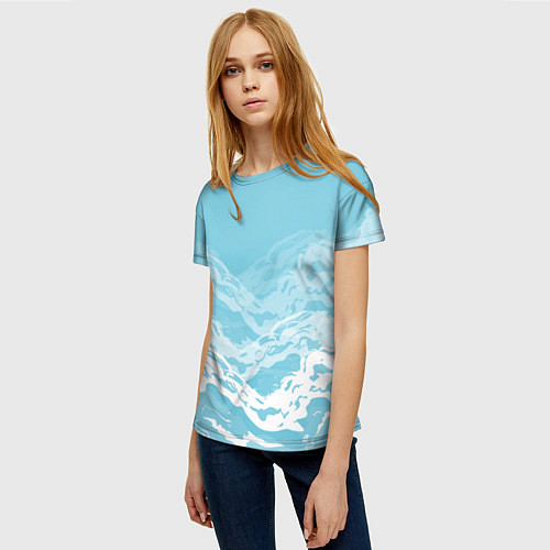 Женская футболка Волны / 3D-принт – фото 3
