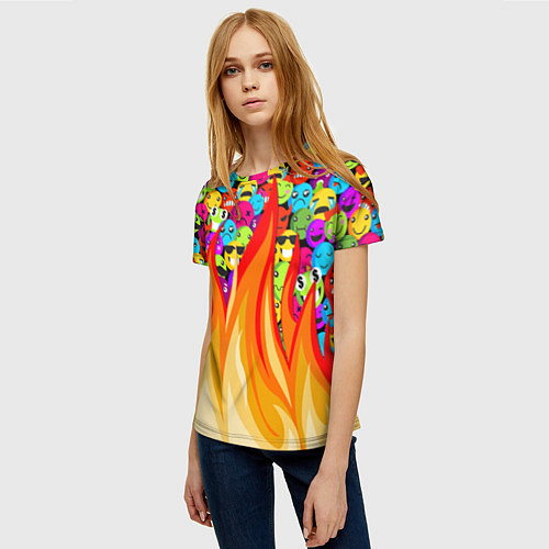 Женская футболка SLAVA MARLOW - Смайлики / 3D-принт – фото 3