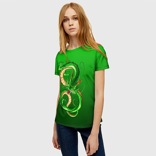 Женская футболка Земляной анимешный дракон / 3D-принт – фото 3