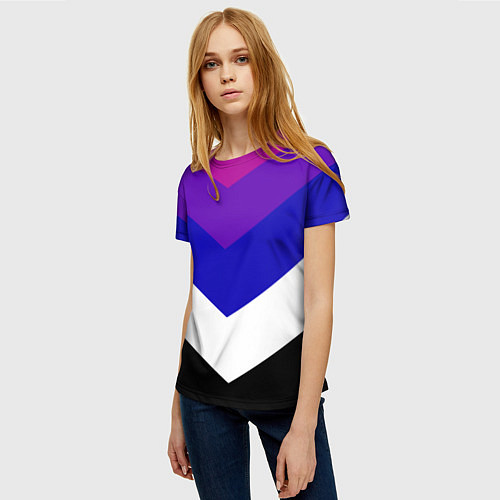 Женская футболка Полосы / 3D-принт – фото 3