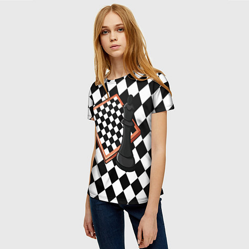 Женская футболка Шахматы / 3D-принт – фото 3