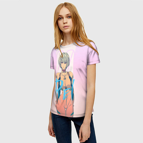 Женская футболка Rei Ayanami / 3D-принт – фото 3
