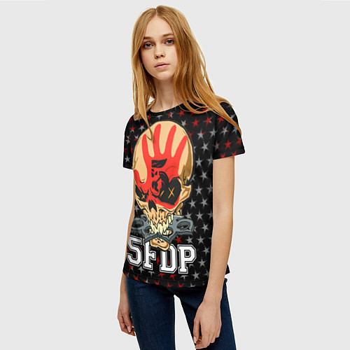 Женская футболка Five Finger Death Punch 3 / 3D-принт – фото 3