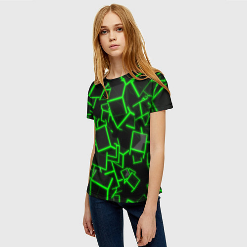 Женская футболка Cyber cube / 3D-принт – фото 3