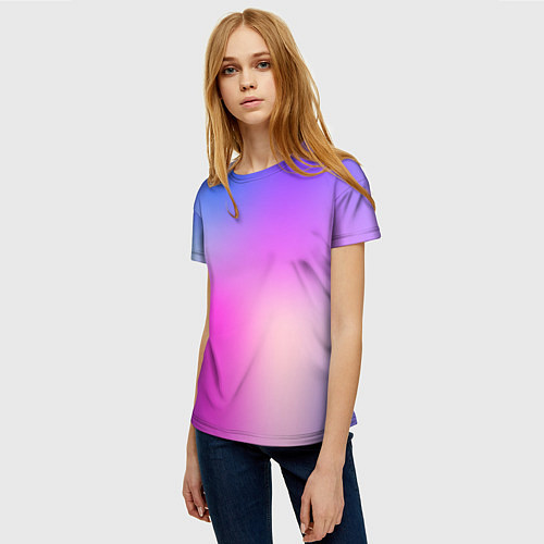 Женская футболка Неоновая голографиия / 3D-принт – фото 3