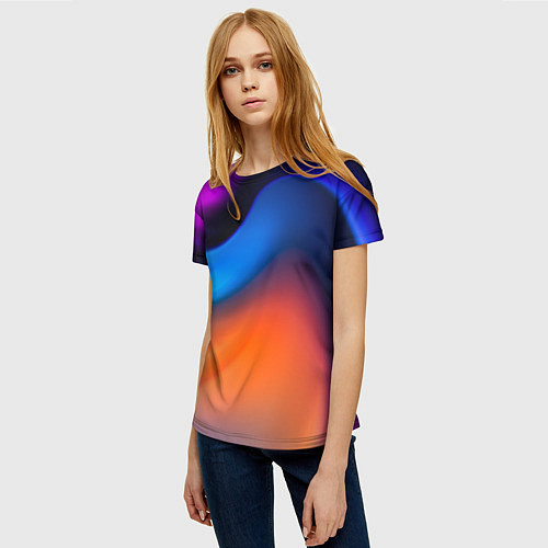 Женская футболка Цветной шум / 3D-принт – фото 3