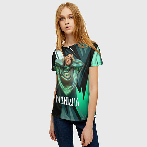 Женская футболка Манижа Manizha / 3D-принт – фото 3