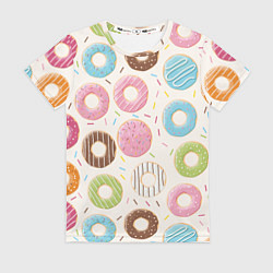 Футболка женская Пончики Donuts, цвет: 3D-принт