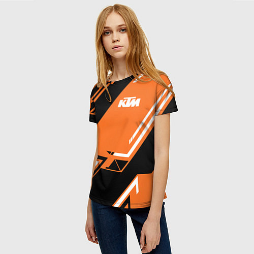 Женская футболка KTM КТМ SPORT / 3D-принт – фото 3