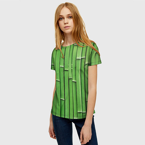 Женская футболка Бамбук / 3D-принт – фото 3