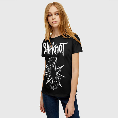 Женская футболка Skipknot Козел / 3D-принт – фото 3