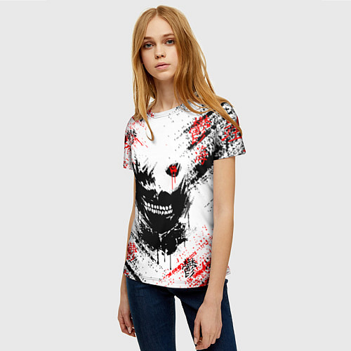 Женская футболка ТОКИЙСКИЙ ГУЛЬ КЕН КАНЕКИ / 3D-принт – фото 3