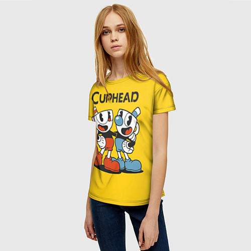 Женская футболка CUPHEAD / 3D-принт – фото 3