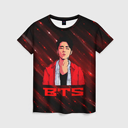 Футболка женская BTS Red and black, цвет: 3D-принт