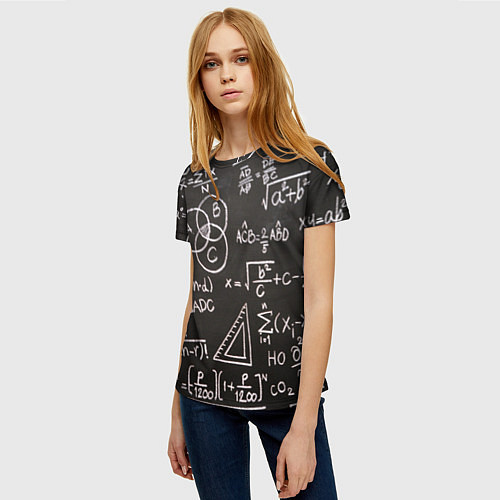 Женская футболка Математические уравнения / 3D-принт – фото 3