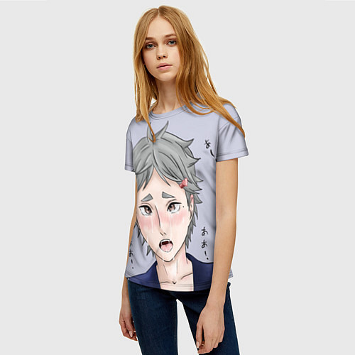 Женская футболка АхегаоAhegao Сугавара / 3D-принт – фото 3