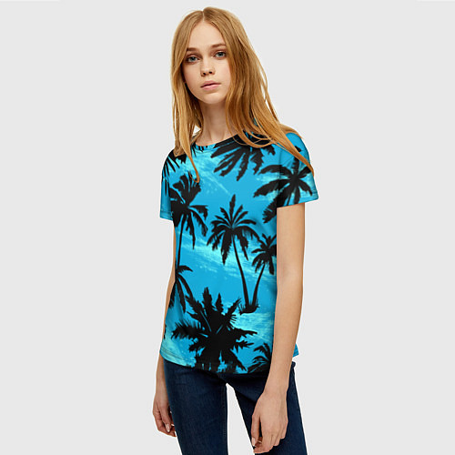 Женская футболка Пальмы в Горизонте / 3D-принт – фото 3