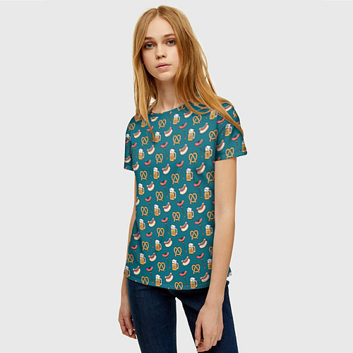 Женская футболка Узор для Октоберфеста / 3D-принт – фото 3
