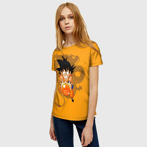 Женская футболка Kid Goku / 3D-принт – фото 3
