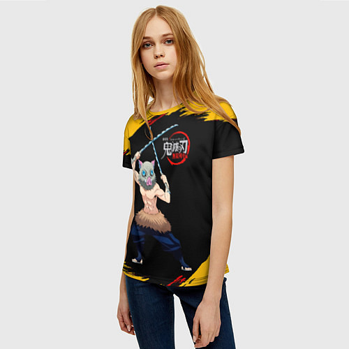 Женская футболка Иноске Хашибира Kimetsu no Yaiba / 3D-принт – фото 3