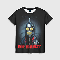 Футболка женская Bender x mr robot, цвет: 3D-принт