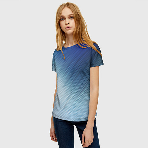 Женская футболка Текстура Оттенки льда / 3D-принт – фото 3