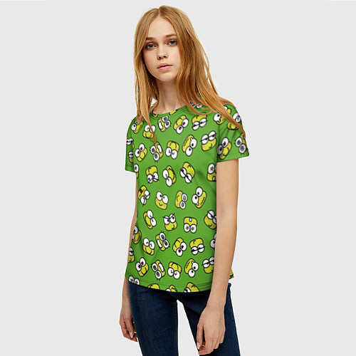 Женская футболка Смайлы Лягушки / 3D-принт – фото 3
