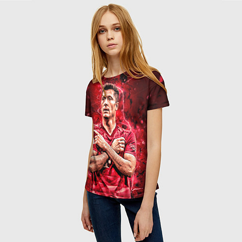 Женская футболка Левандовски Lewandowski 9 / 3D-принт – фото 3