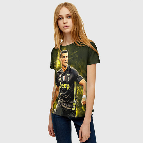 Женская футболка Cristiano Ronaldo Juventus / 3D-принт – фото 3