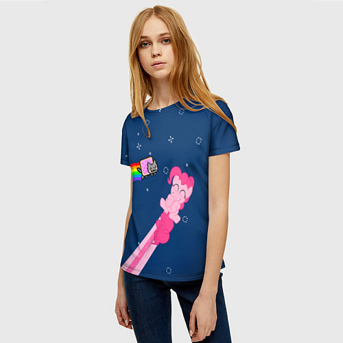 Женская футболка Nyan cat x Pony / 3D-принт – фото 3
