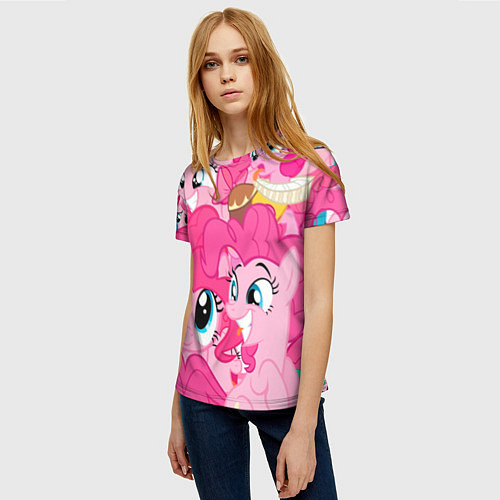 Женская футболка Pinkie Pie pattern / 3D-принт – фото 3