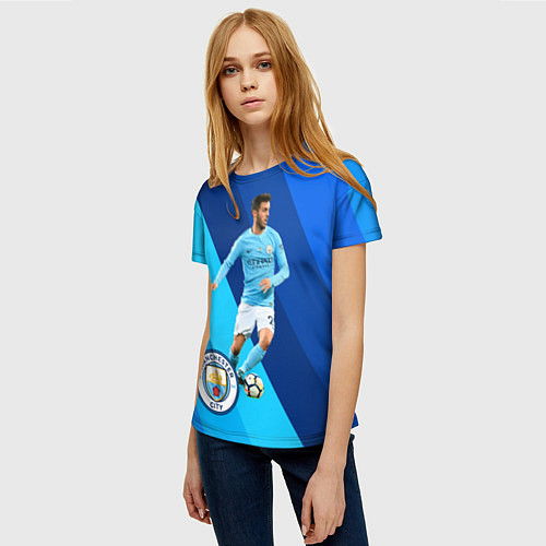 Женская футболка Бернарду Силва Манчестер Сити / 3D-принт – фото 3