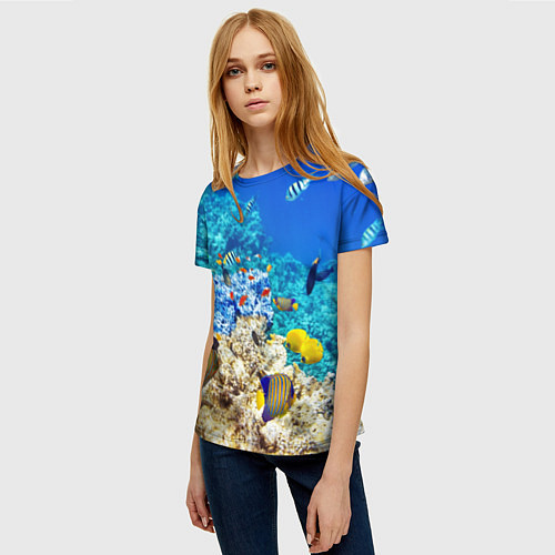Женская футболка Морской мир / 3D-принт – фото 3