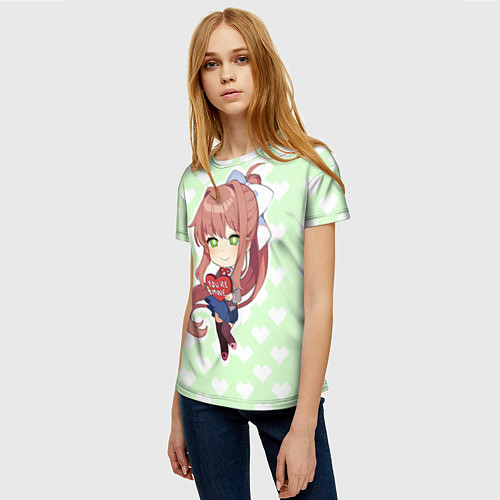 Женская футболка Chibi Monika / 3D-принт – фото 3