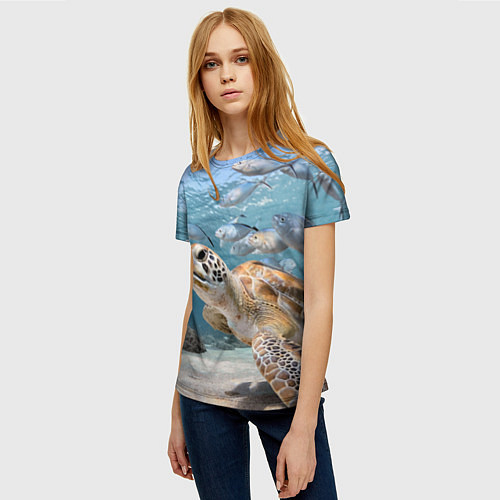 Женская футболка Морская черепаха / 3D-принт – фото 3