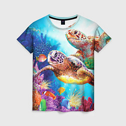 Футболка женская Морские черепахи, цвет: 3D-принт