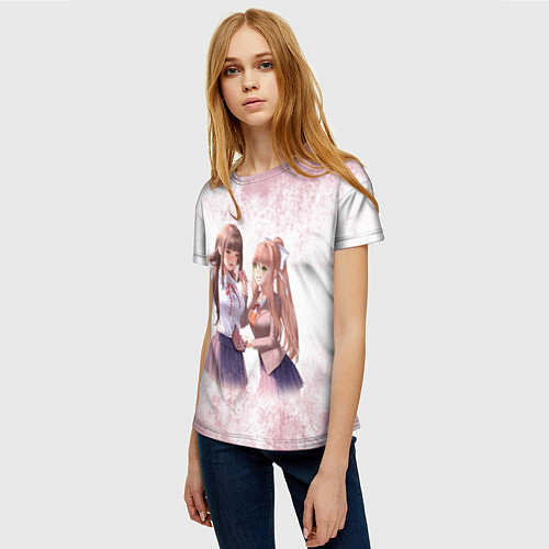 Женская футболка Doki Doki Literature Club Monika и Yuri Z / 3D-принт – фото 3