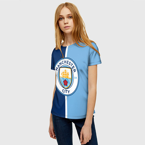 Женская футболка МАНЧЕСТЕР СИТИ MANCHESTER / 3D-принт – фото 3