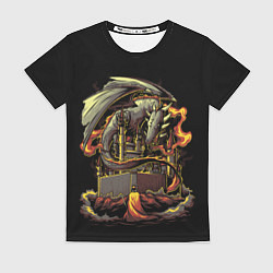 Футболка женская БИТВА С ДРАКОНОМ, цвет: 3D-принт