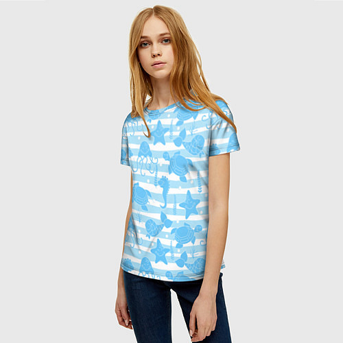 Женская футболка Морские жители / 3D-принт – фото 3