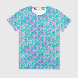 Футболка женская Чешуя Хвост русалки, цвет: 3D-принт