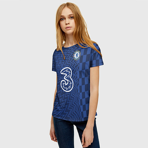 Женская футболка FC Chelsea Home Vapor Match Shirt 202122 / 3D-принт – фото 3